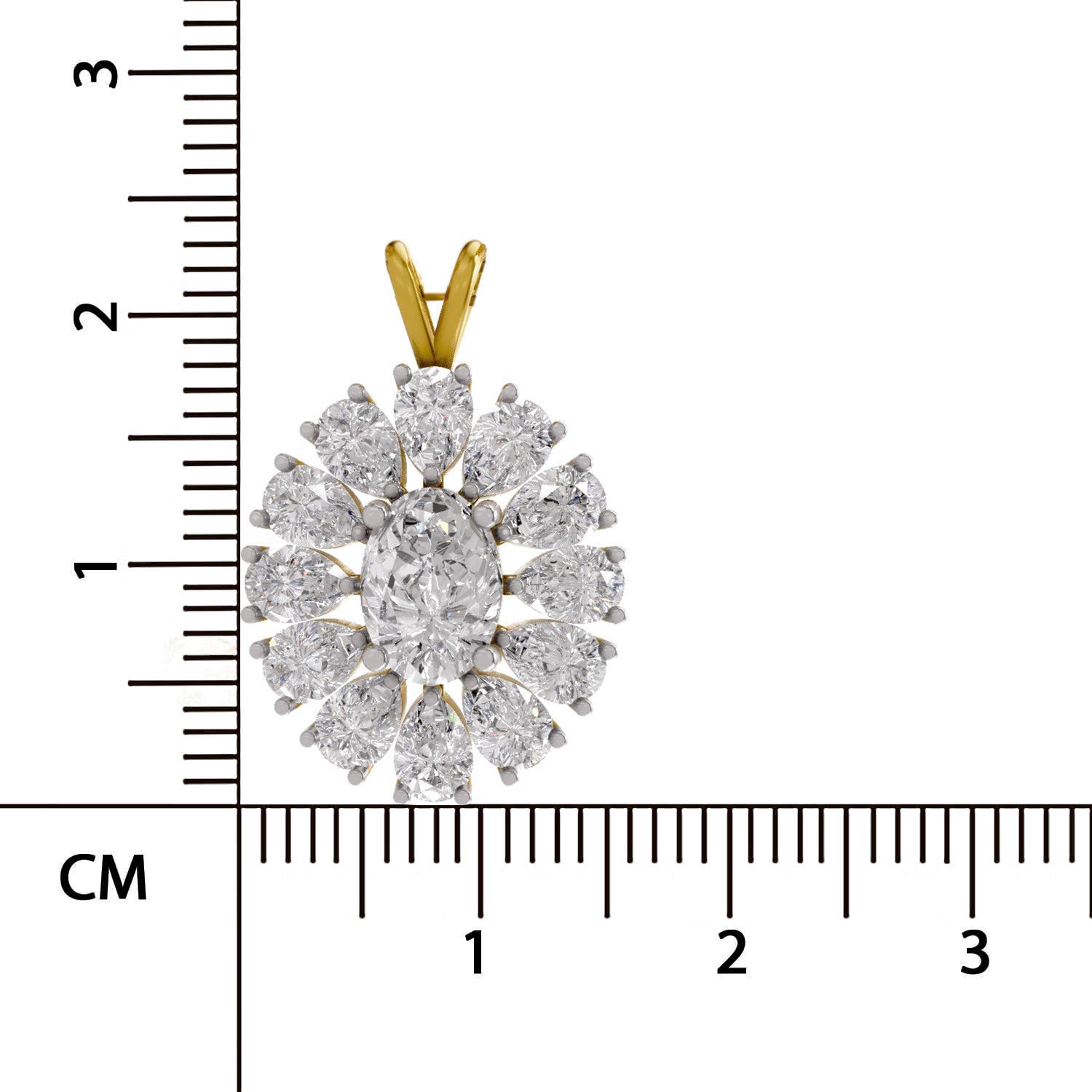 Luminous Oval Floral Diamond Pendant