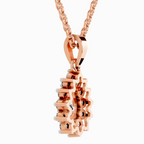 1.61 Carat Pear Halo Pendant 14K - Rose Gold