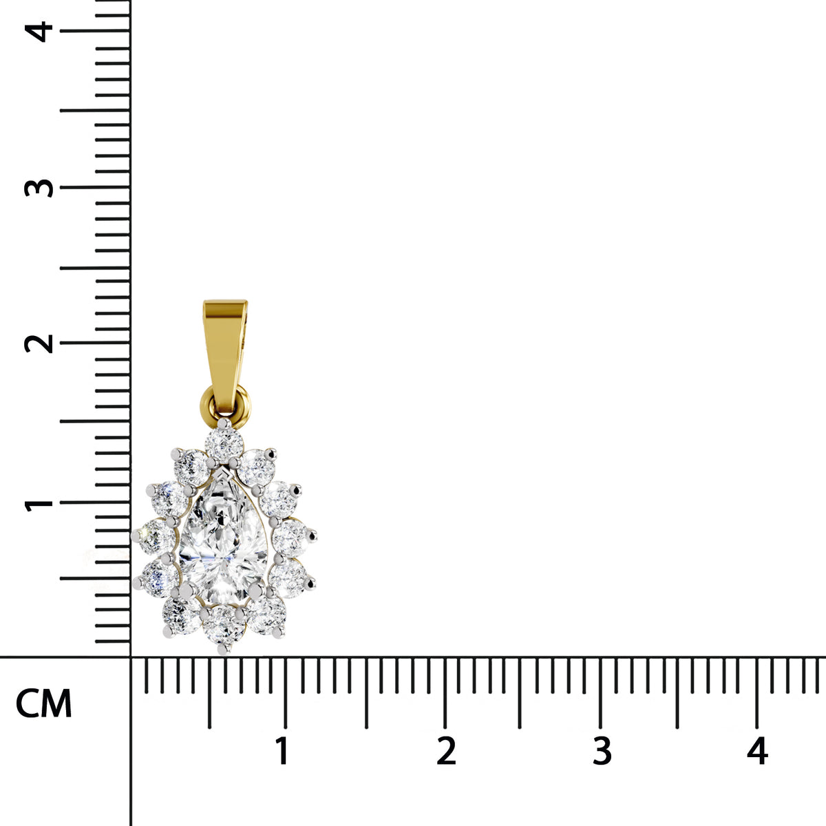 Iconic Pear Halo Diamond Pendant
