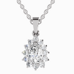 1.61 Carat Pear Halo Pendant 14K - White Gold