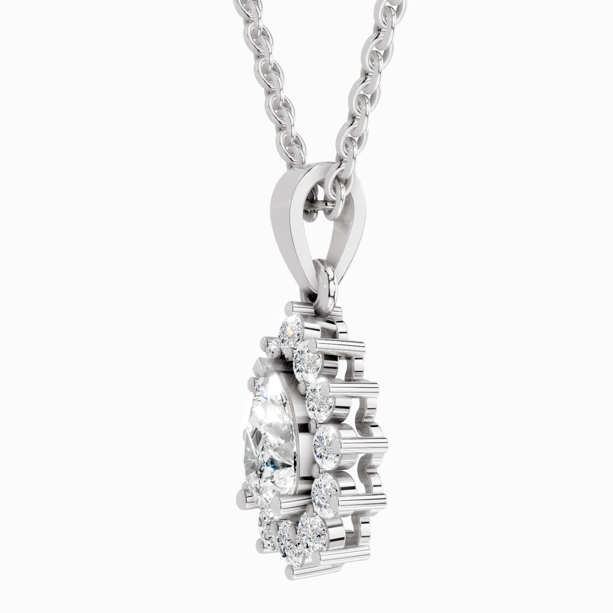 Diamond pendant on a white background