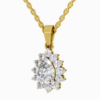 1.61 Carat Pear Halo Pendant 14K