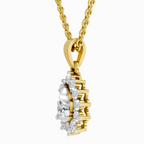 1.61 Carat Pear Halo Pendant 14K