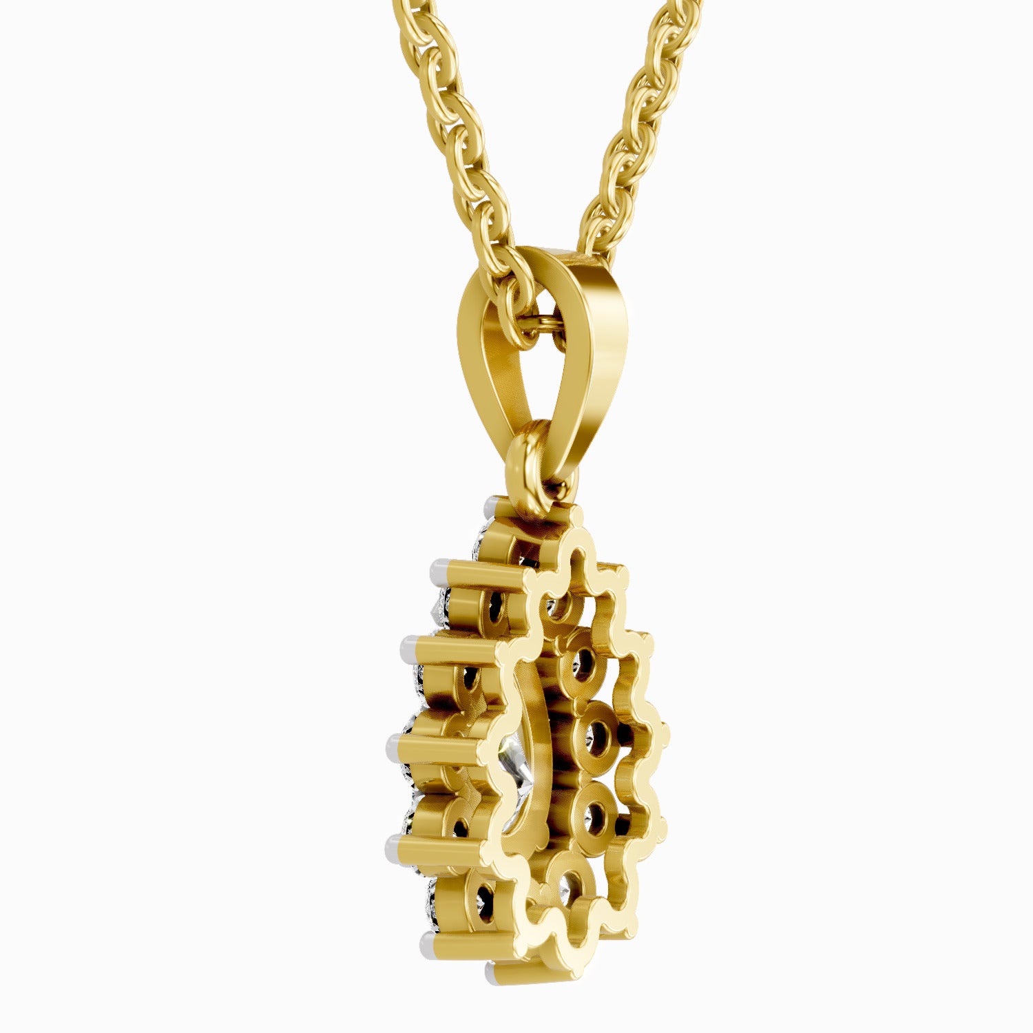 Iconic Pear Halo Diamond Pendant