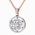 2.13 Carat Round Cluster Halo Pendant 14K - Rose Gold