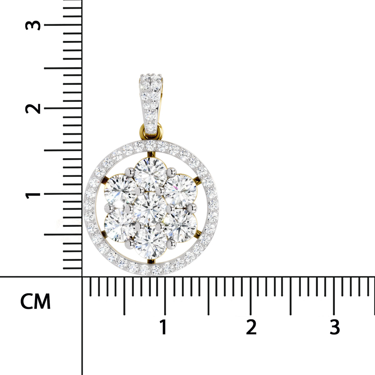 Regal Round Halo Diamond Pendant