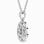 Diamond necklace on a white background