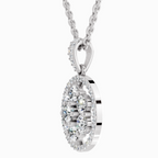 2.13 Carat Round Cluster Halo Pendant 14K - White Gold