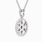 2.13 Carat Round Cluster Halo Pendant 14K - White Gold