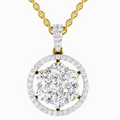2.13 Carat Round Cluster Halo Pendant 14K