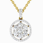 2.13 Carat Round Cluster Halo Pendant 14K