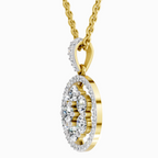 2.13 Carat Round Cluster Halo Pendant 14K
