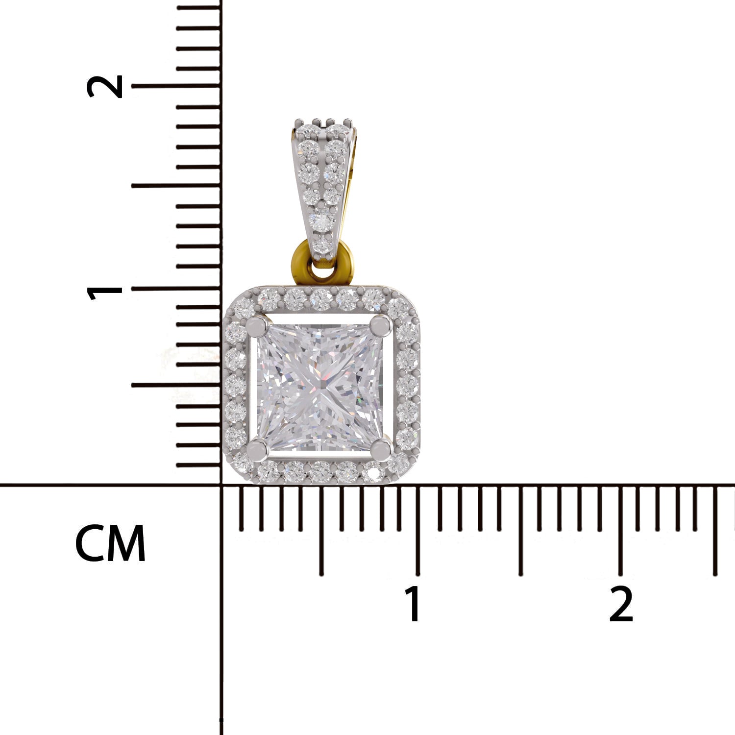 Dreamy Princess-Cut Halo Diamond Pendant