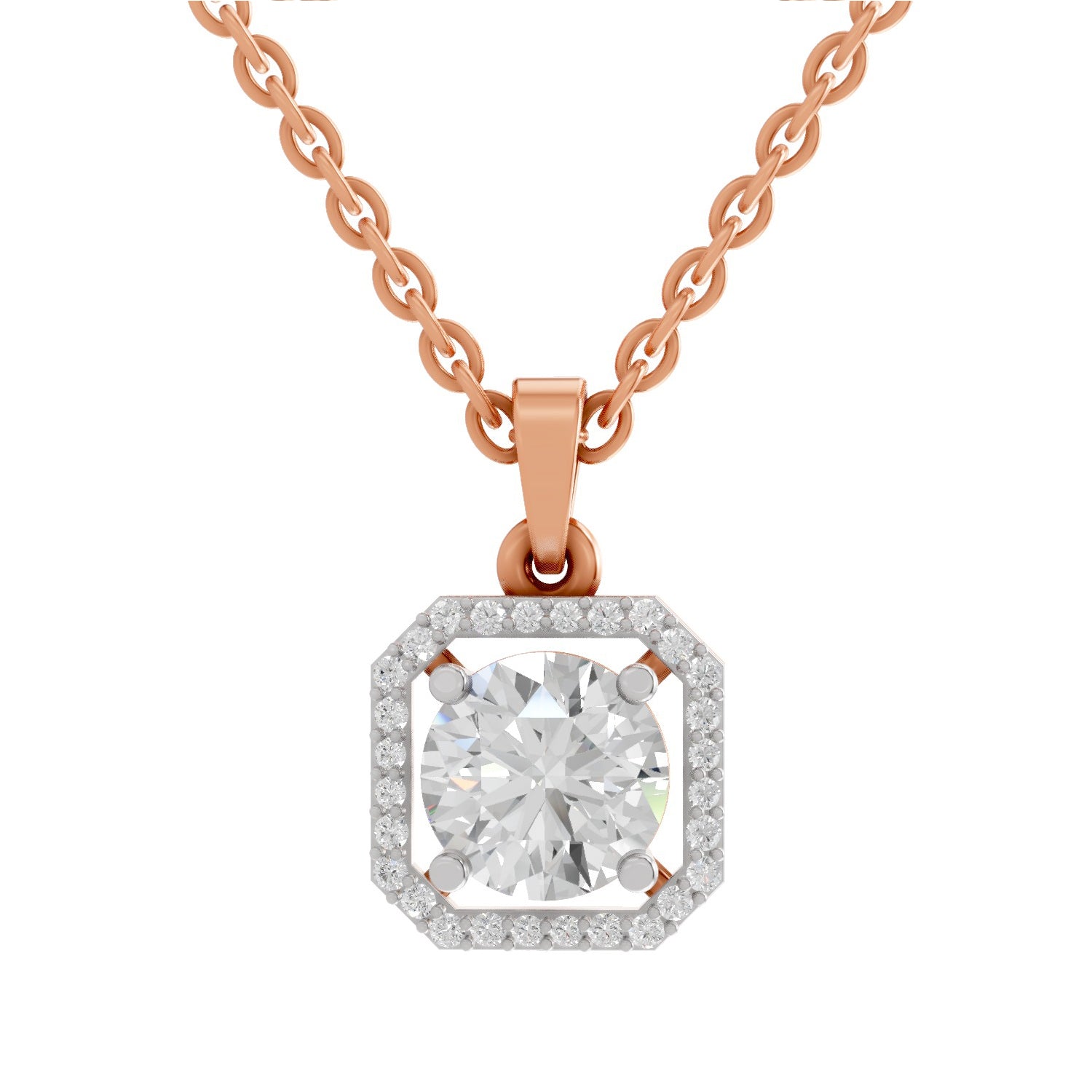 Celestial Round Halo Diamond Pendant