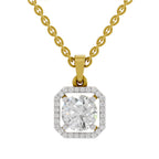 1.46 Carat Round Halo Pendant 14K - Rose Gold