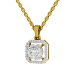 1.46 Carat Round Halo Pendant 14K - Rose Gold