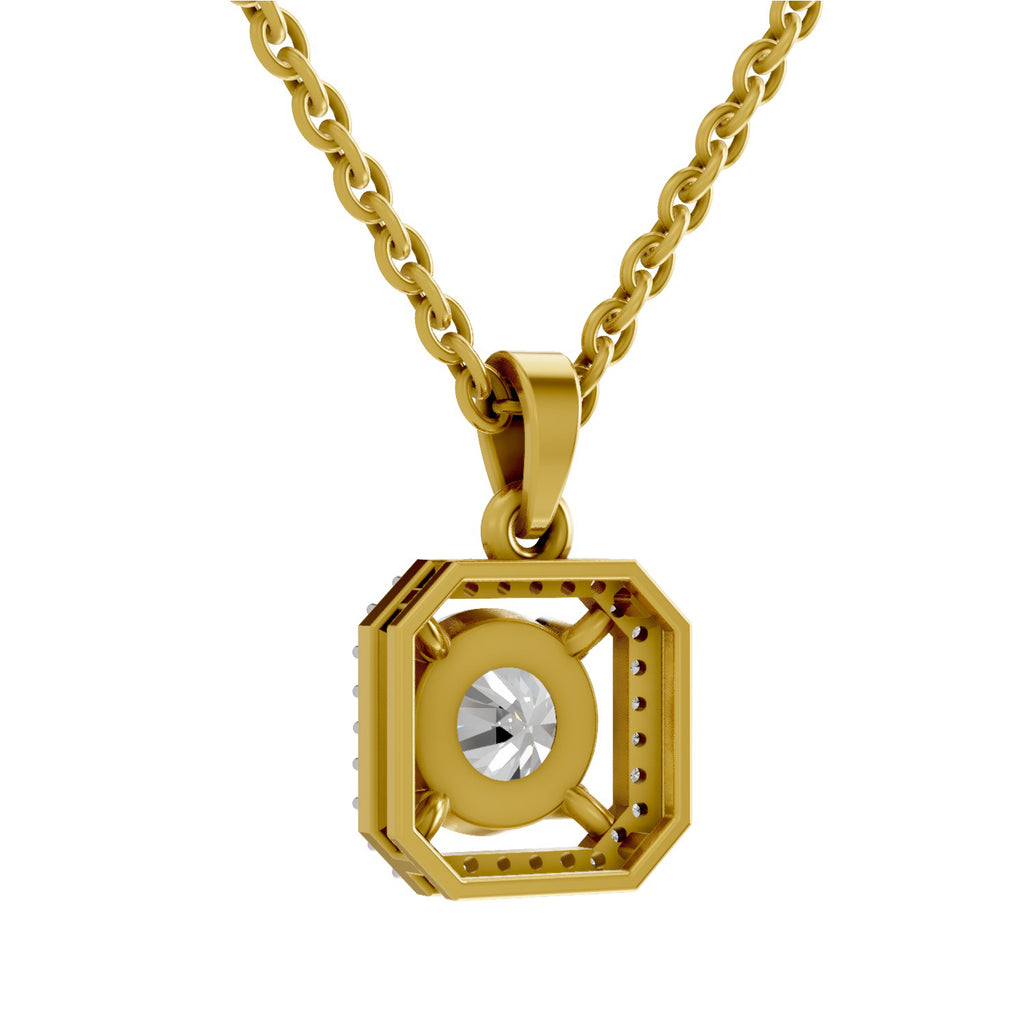 1.46 Carat Round Halo Pendant 14K - Rose Gold