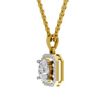 1.46 Carat Round Halo Pendant 14K - Rose Gold