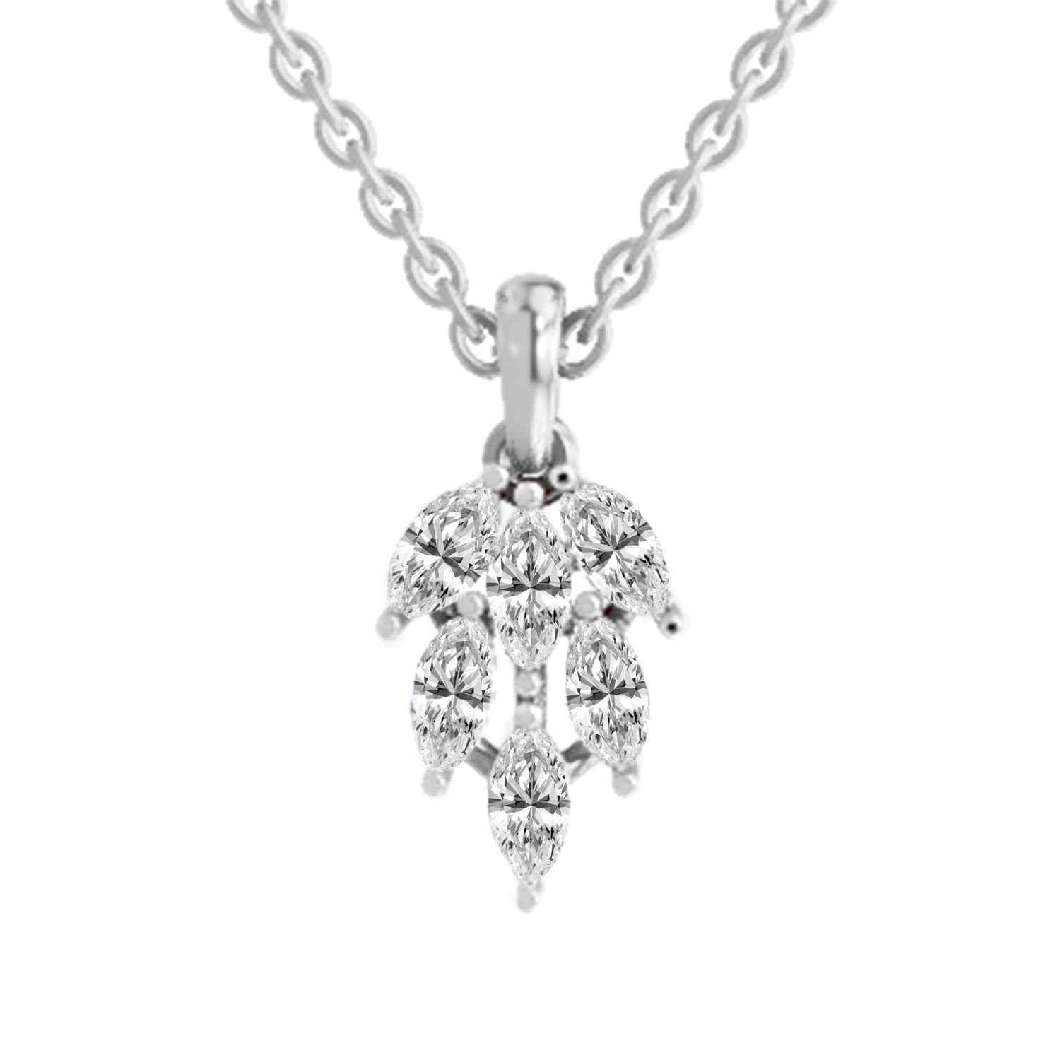 Radiant Marquise Leaf Diamond Pendant