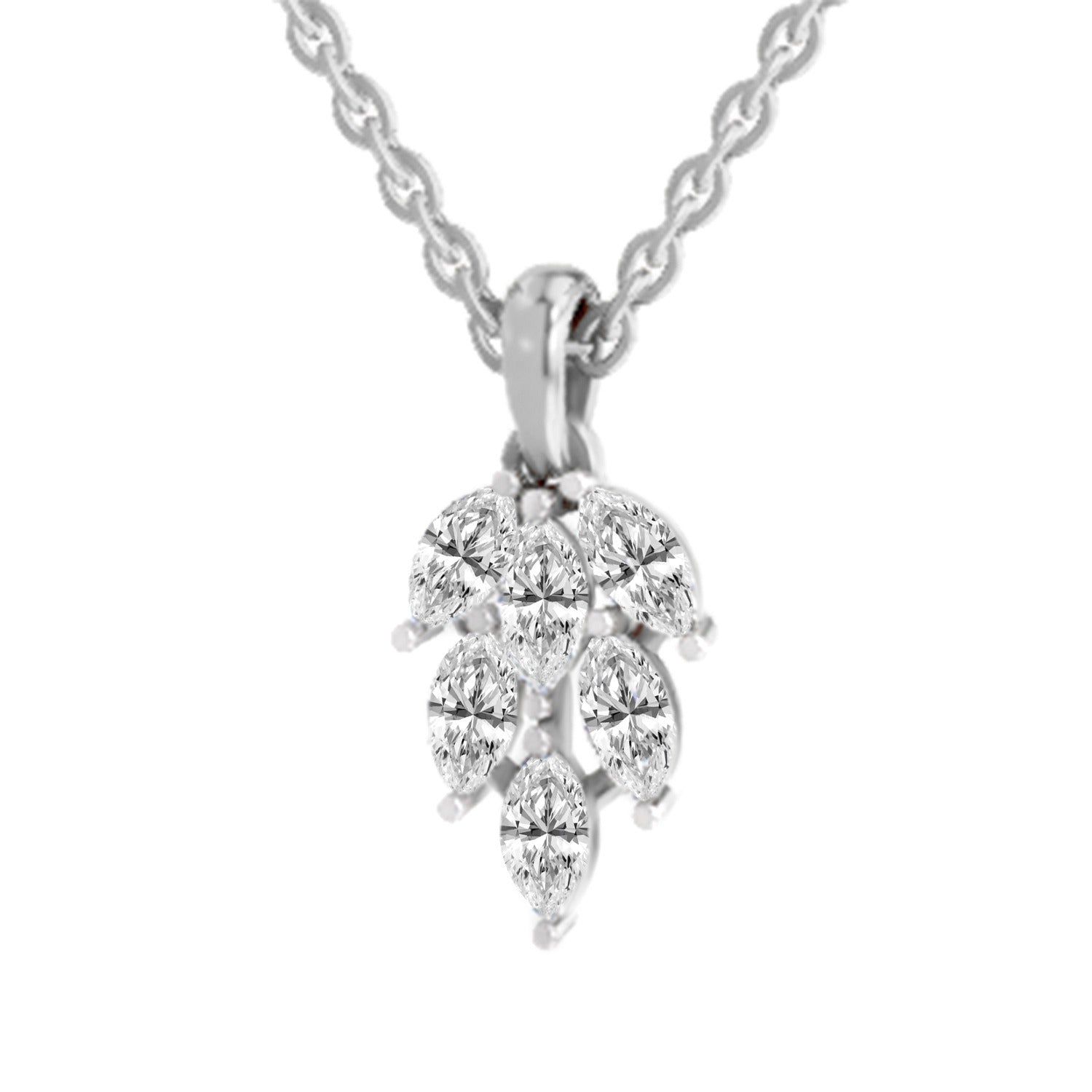 Radiant Marquise Leaf Diamond Pendant