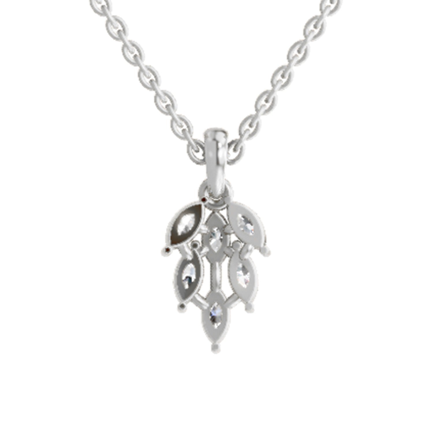 Radiant Marquise Leaf Diamond Pendant