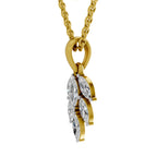 1 Carat Marquise Cut Diamond Leaf Cluster Pendant 14K - Rose Gold