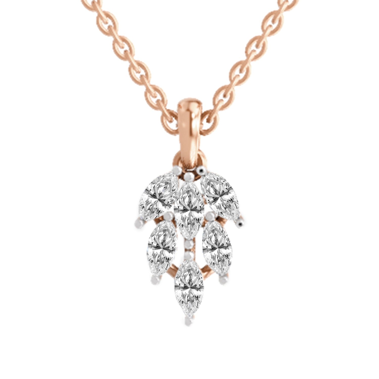 Radiant Marquise Leaf Diamond Pendant
