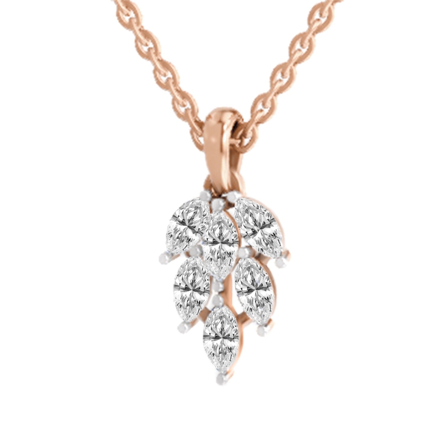 Radiant Marquise Leaf Diamond Pendant