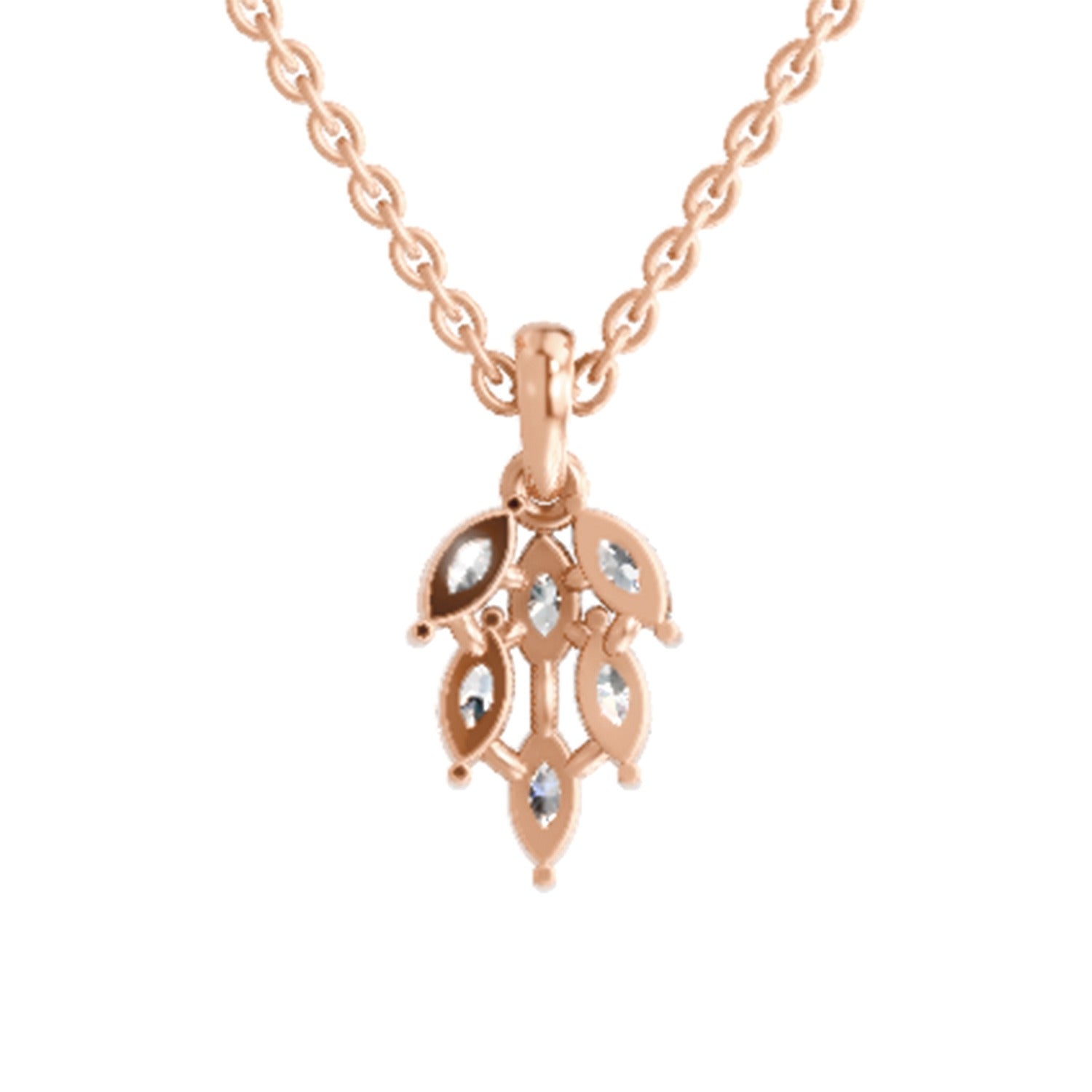 Radiant Marquise Leaf Diamond Pendant
