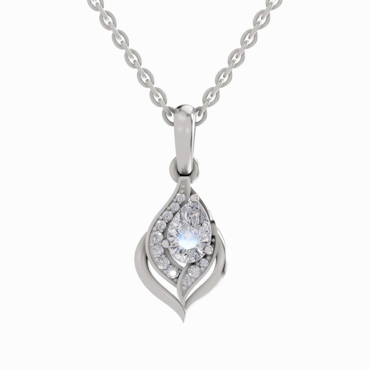 0.7 Carat Pear Shaped - White Gold