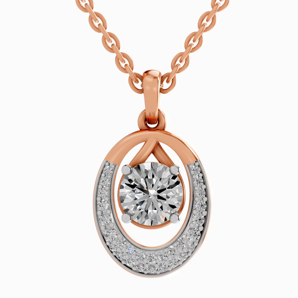 1.21 Carat Cluster Pendant 14K - Rose Gold