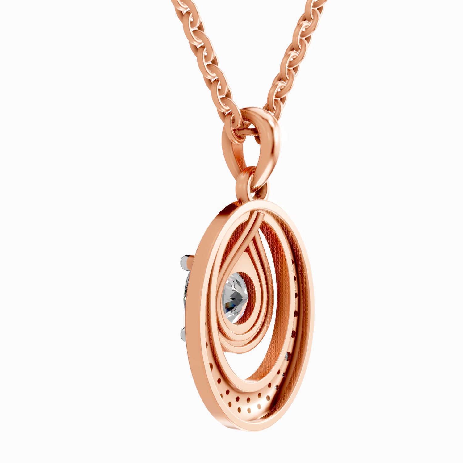 1.21 Carat Cluster Pendant 14K - Rose Gold