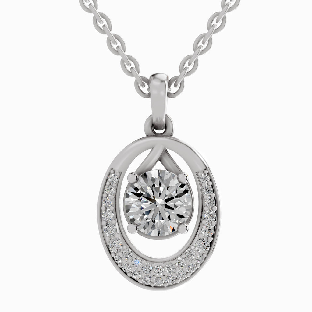 1.21 Carat Cluster Pendant 14K - White Gold