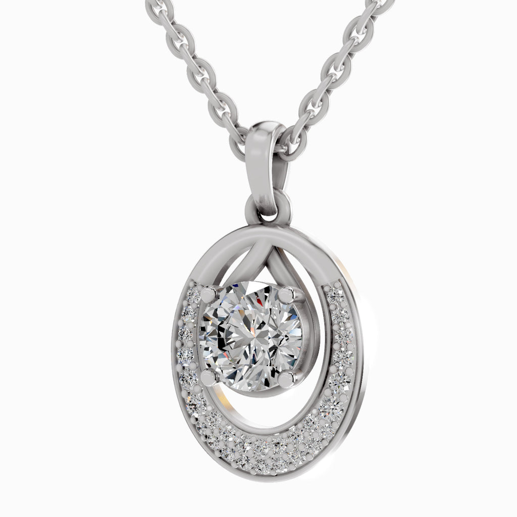 1.21 Carat Cluster Pendant 14K - White Gold