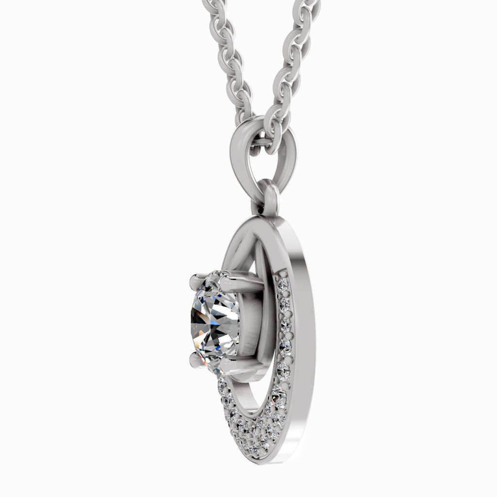 1.21 Carat Cluster Pendant 14K - White Gold