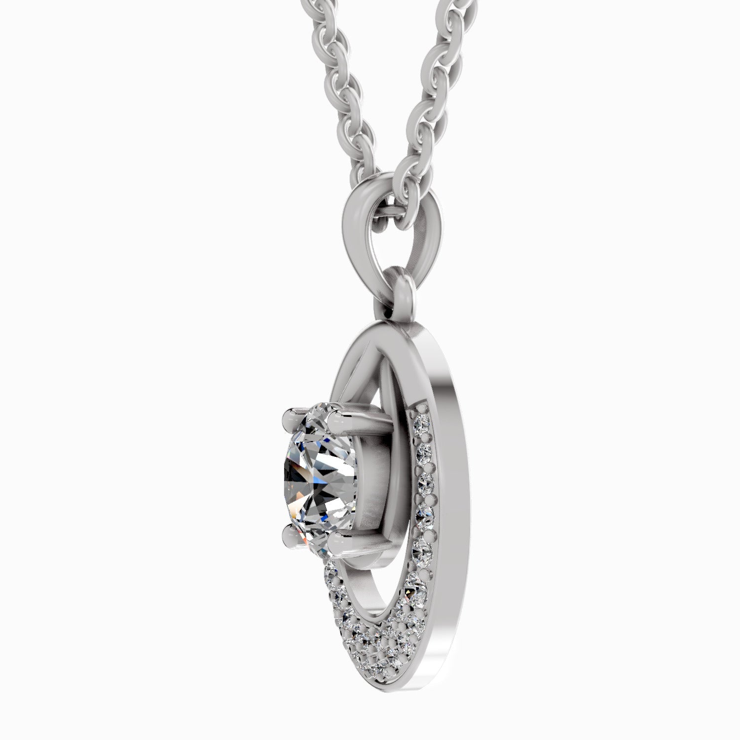1.21 Carat Cluster Pendant 14K - White Gold