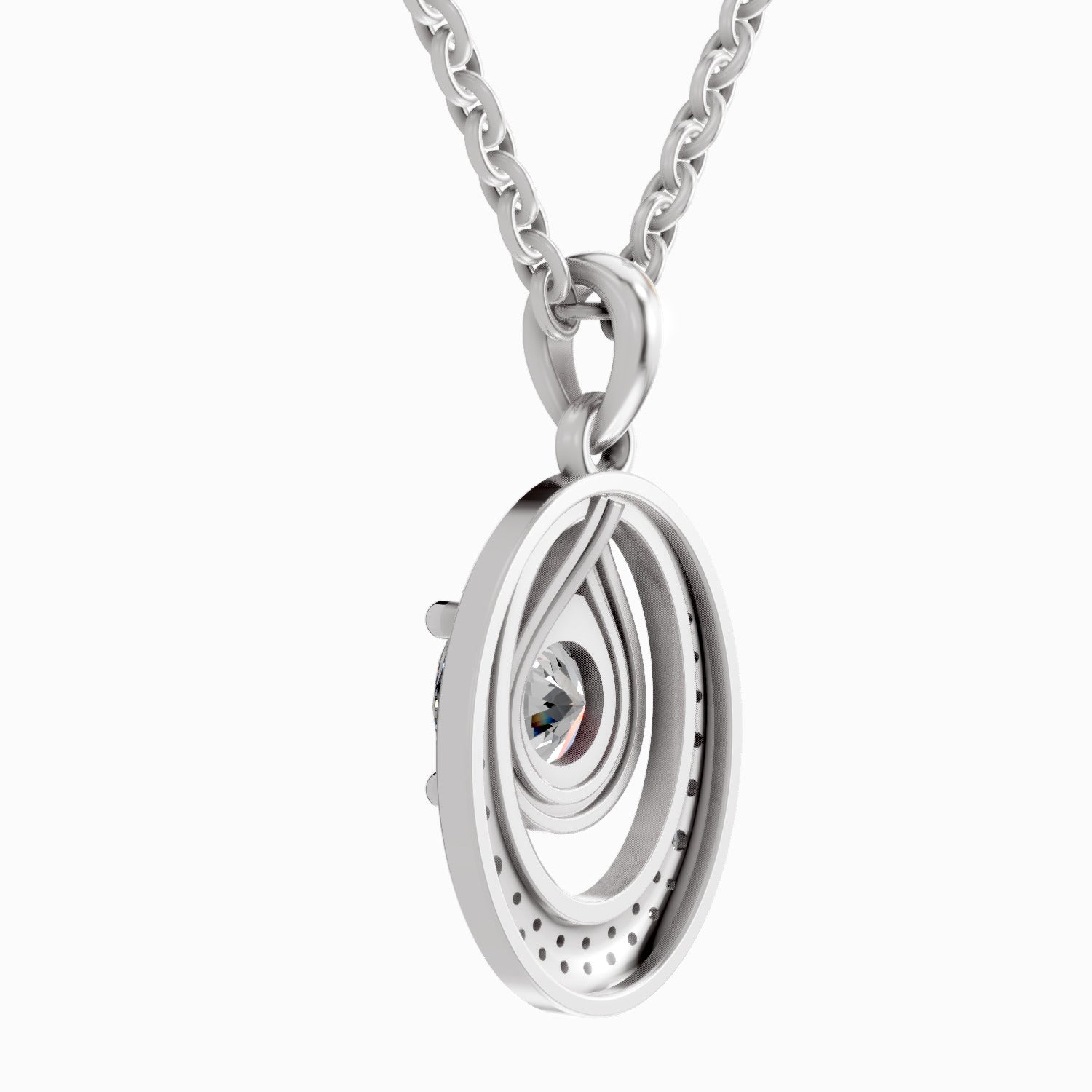 1.21 Carat Cluster Pendant 14K - White Gold