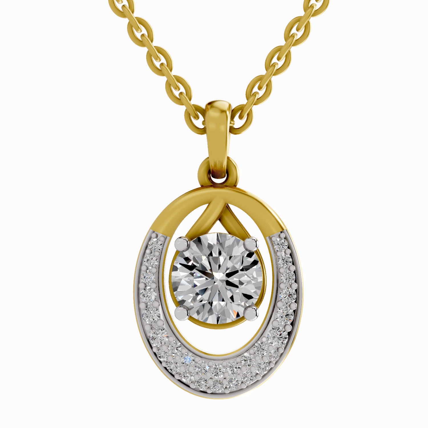 1.21 Carat Cluster Pendant 14K
