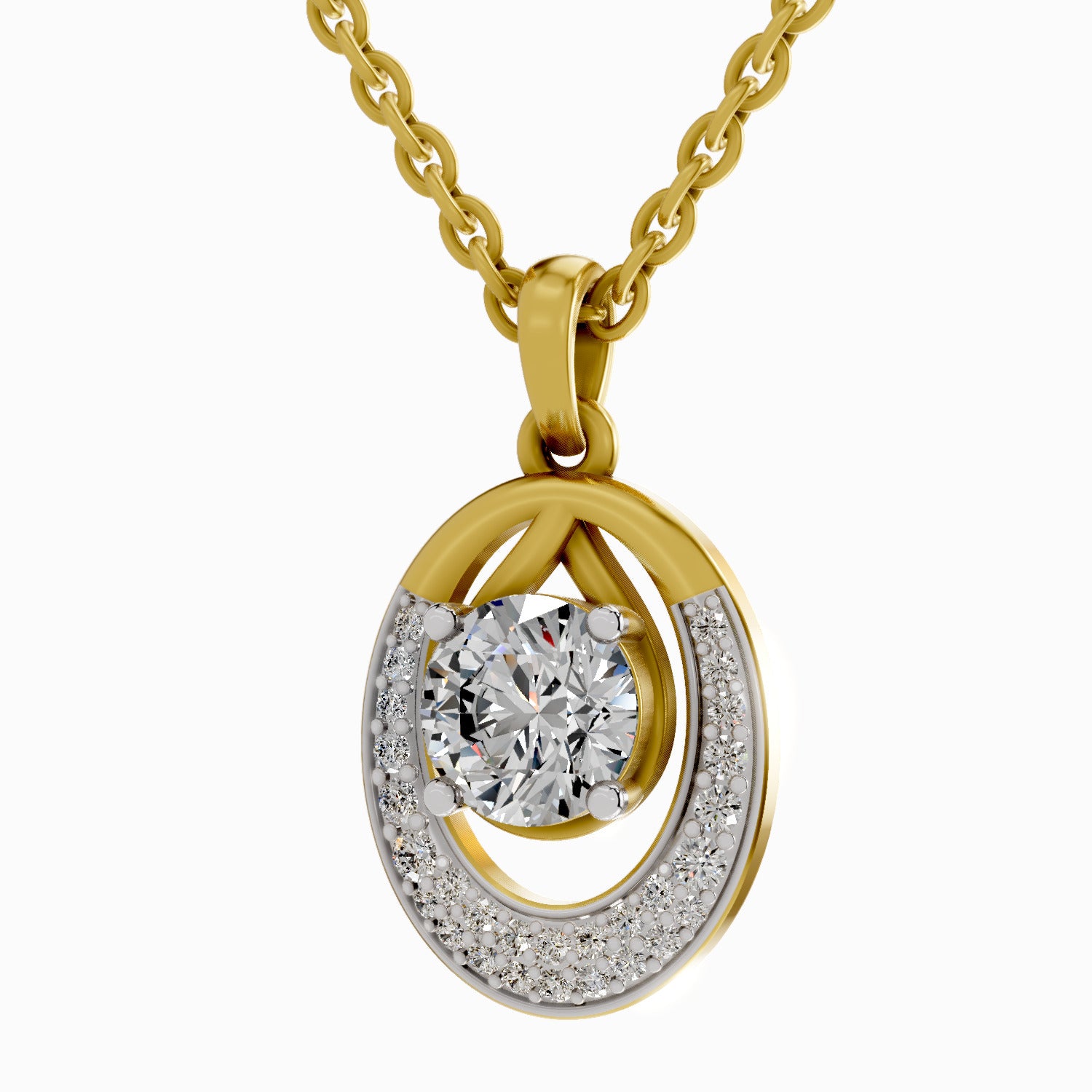 1.21 Carat Cluster Pendant 14K