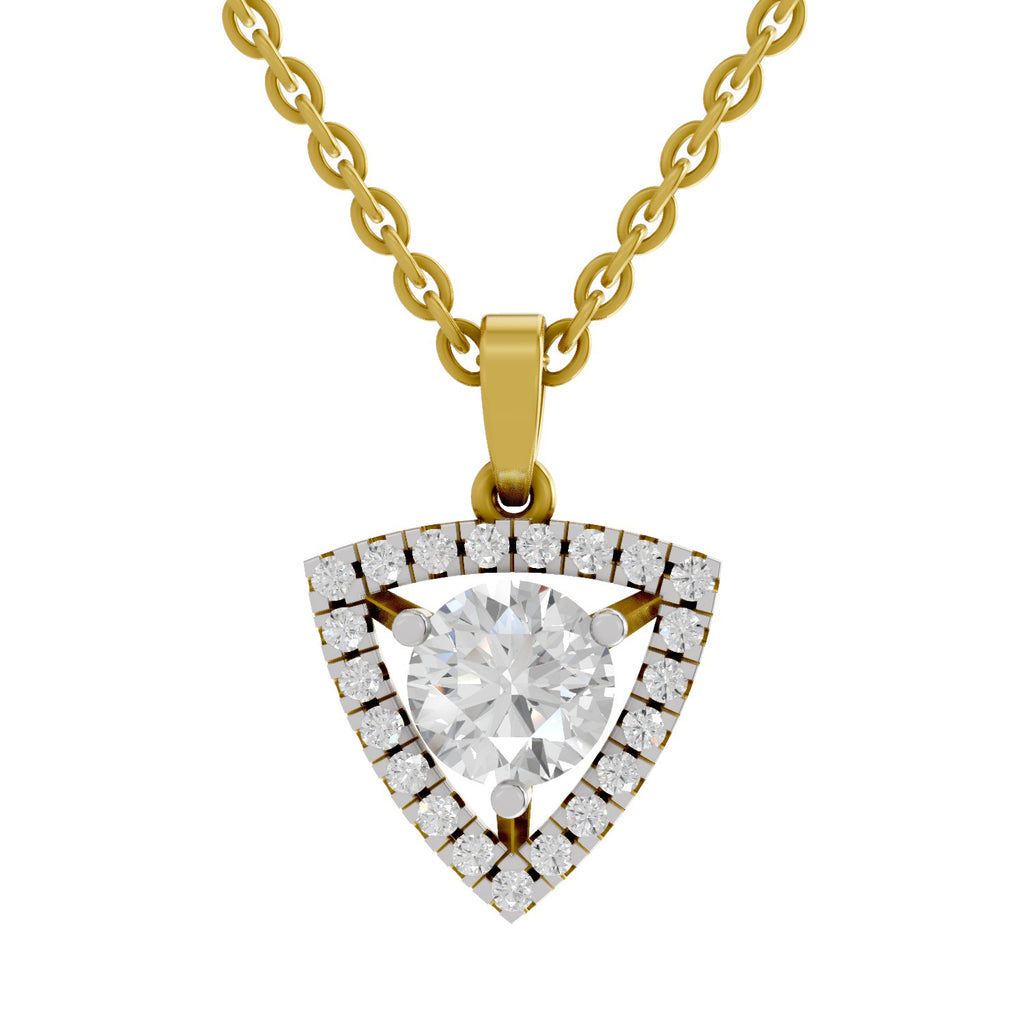 1.29 Carat Halo Diamond Pendant 14K - Rose Gold