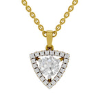 1.29 Carat Halo Diamond Pendant 14K - Rose Gold