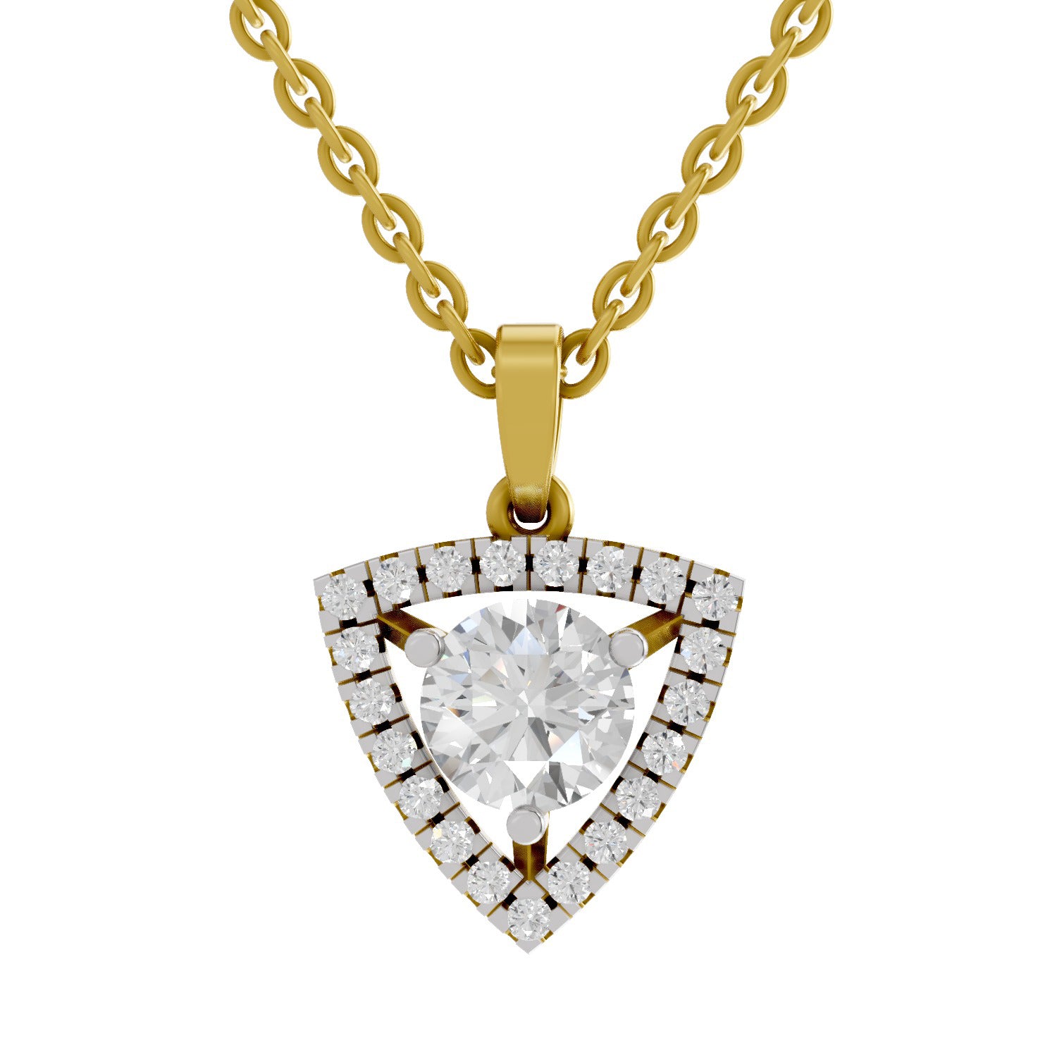 1.29 Carat Halo Diamond Pendant 14K - Rose Gold
