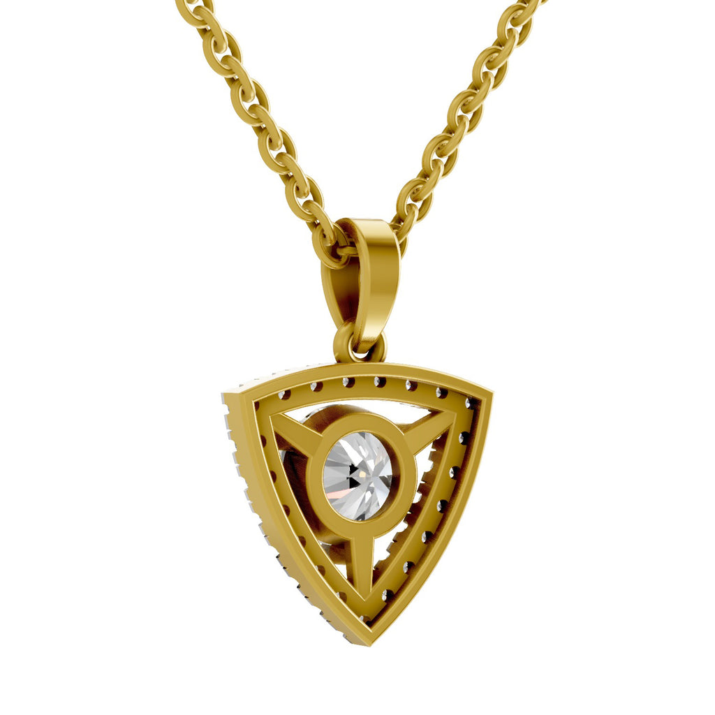 1.29 Carat Halo Diamond Pendant 14K - Rose Gold