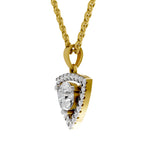 1.29 Carat Halo Diamond Pendant 14K - Rose Gold