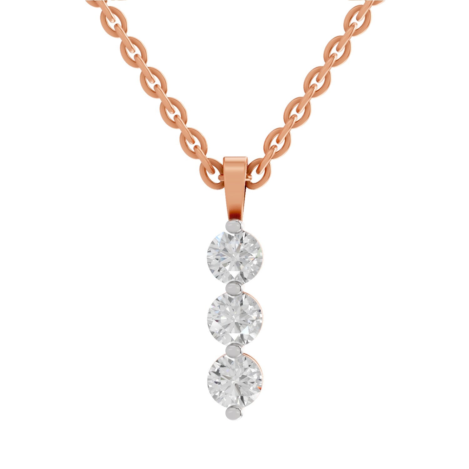 Graceful Round Trinity Diamond Pendant