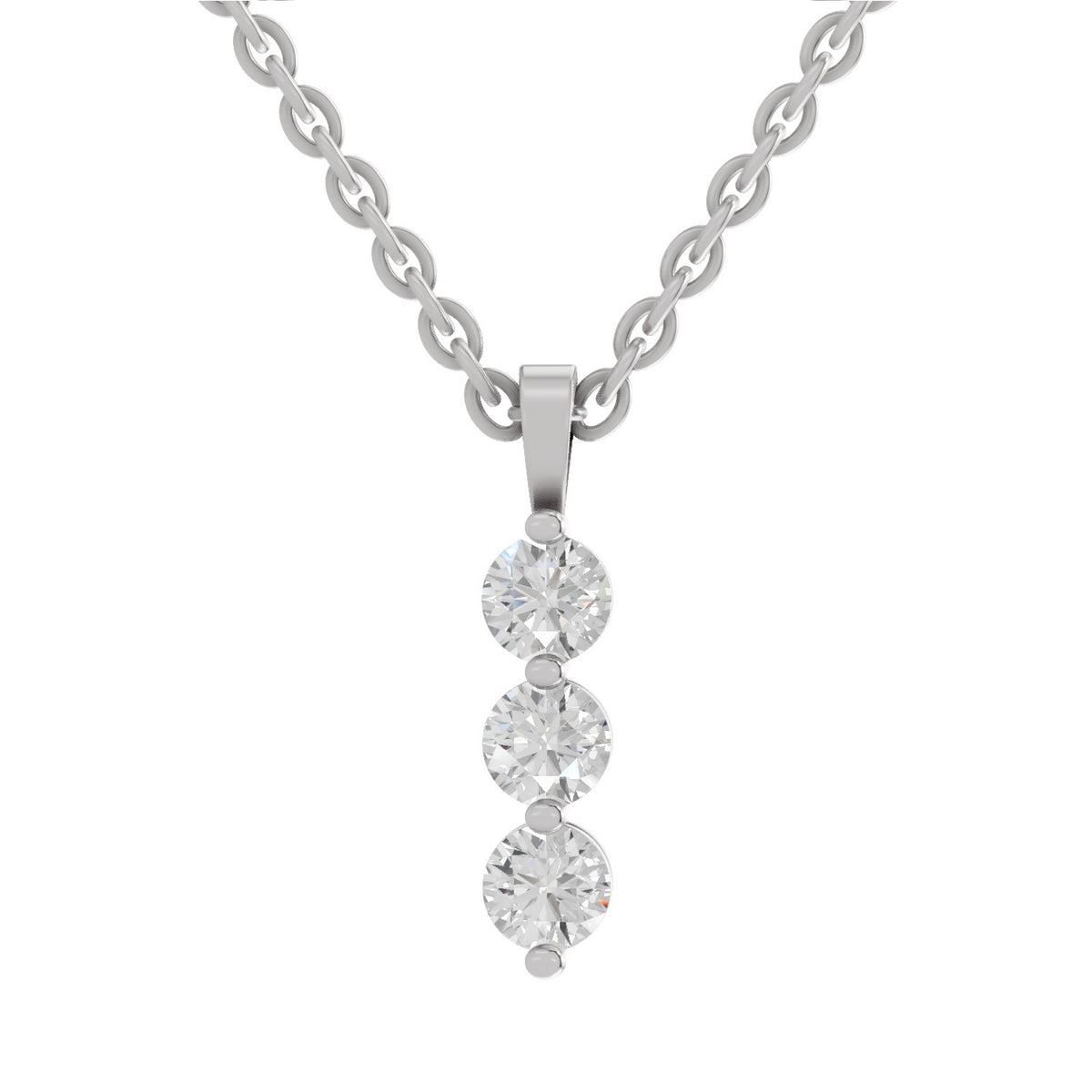 Graceful Round Trinity Diamond Pendant