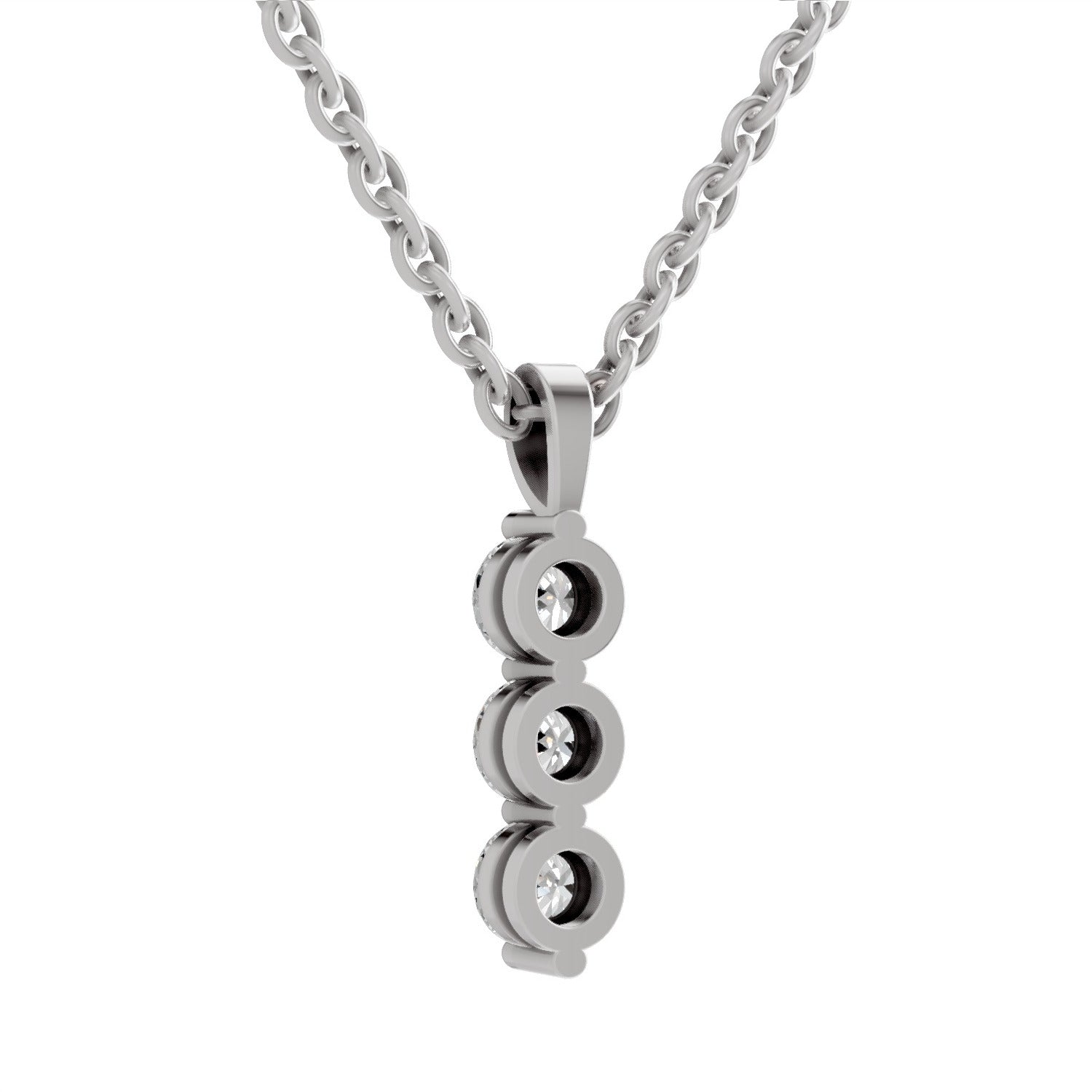 Graceful Round Trinity Diamond Pendant