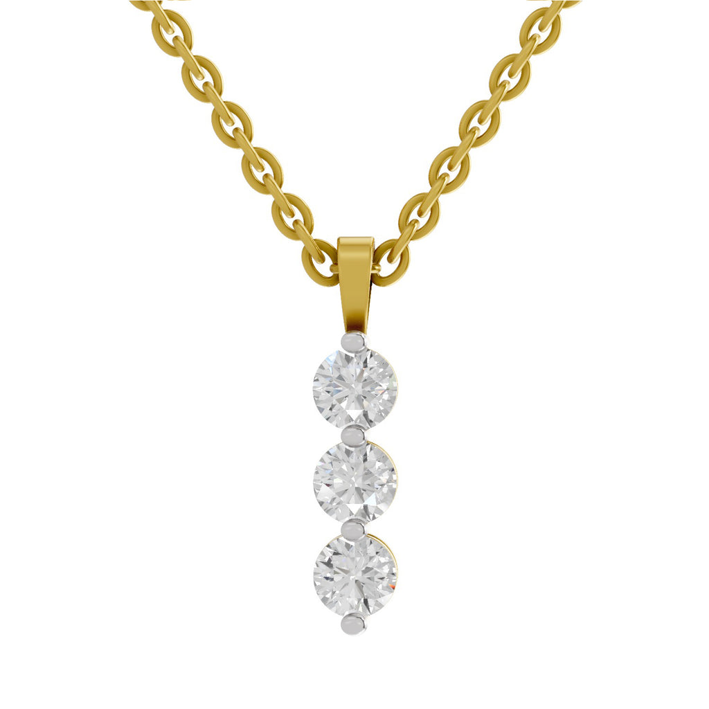 0.53 Carat Round Trinity Pendant 14K - Rose Gold