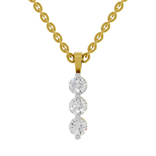 0.53 Carat Round Trinity Pendant 14K - Rose Gold