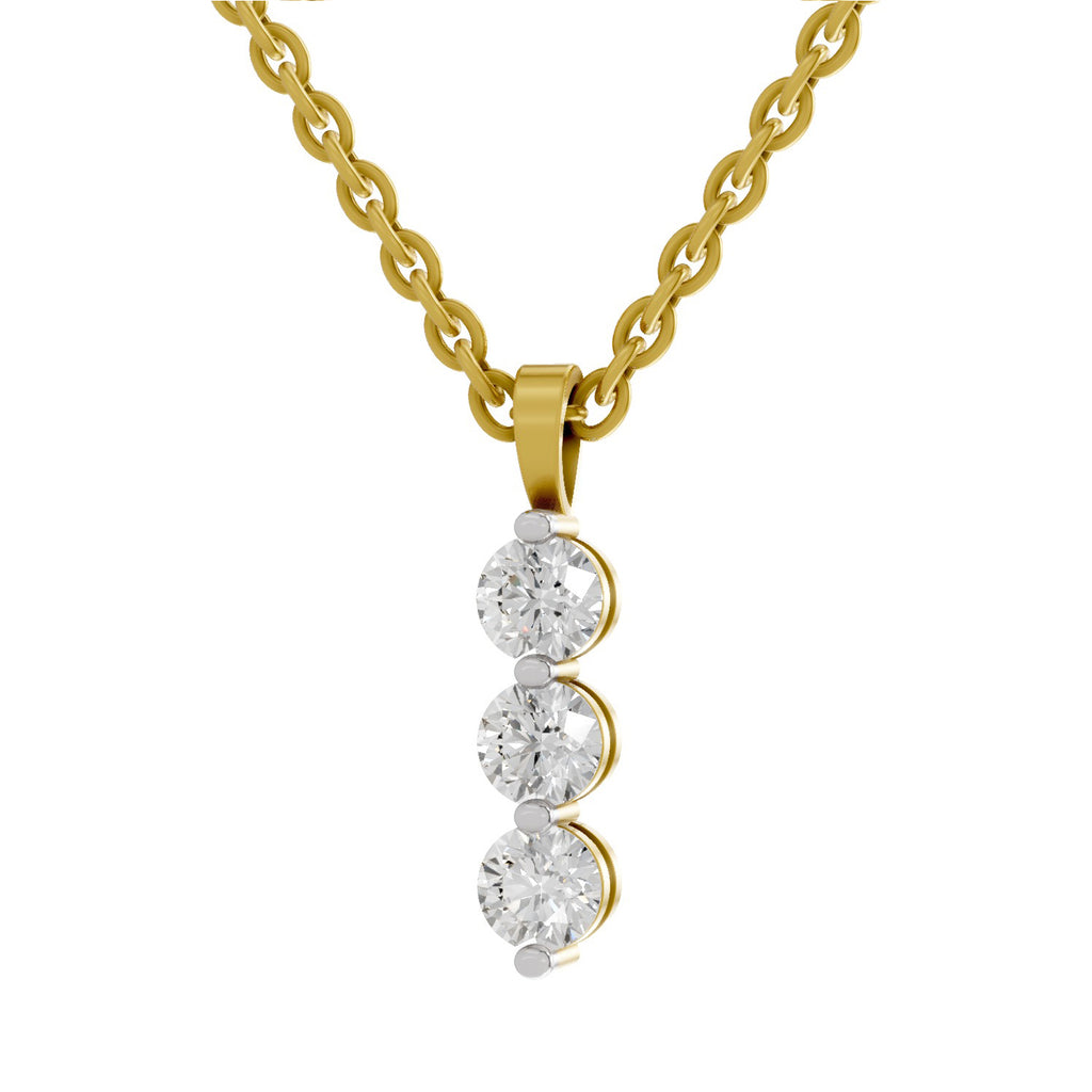 0.53 Carat Round Trinity Pendant 14K - Rose Gold